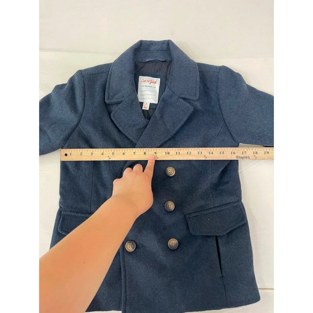 Cat & Jack Girls' Navy Blue Double-Breasted Peacoat Size M New with Tags